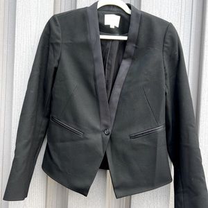 Loft Tuxedo Style Blazer with Satin Trim